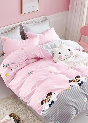 Комплект постельного белья с компаньоном r7624 pink