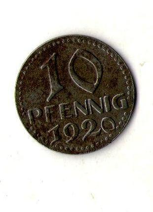 Німеччина - германия 10 пфеннингов 1920 нотгельд железо г. бремен №867
