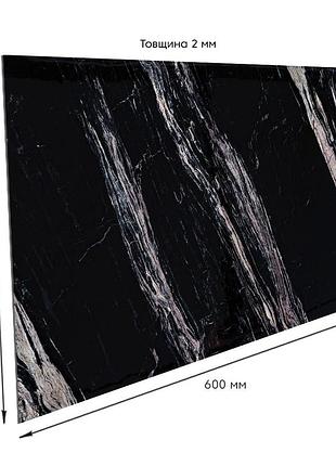 Стінова самоклеюча рет плитка чорний мармур 600*300*2 mm