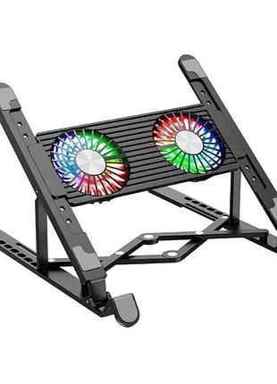 Охлаждающая подставка для ноутбука hoco dh17 до 17.3" с rgb подсветкой