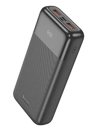 Павербанк power bank зі швидкою зарядкою на 20000mah hoco j121a 22.5w 2usb/1type-c, pd20w чорний