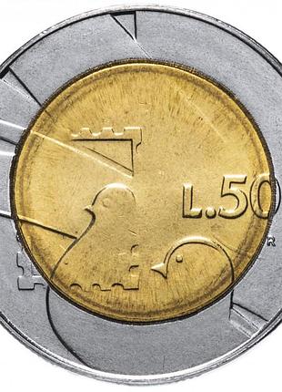 Сан-марино 500 лир, 1990 шестнадцать столетий истории биметалл, 6.8g, ø 25.8mm no2101