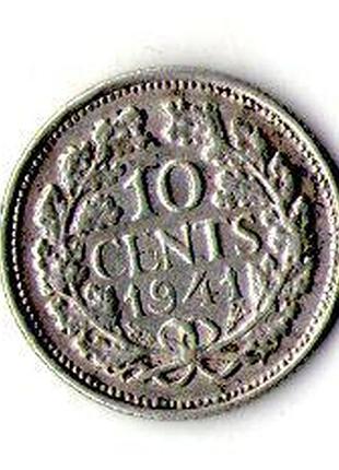 Нідерланди 10 млн, 1941 рік срібло королева модиліна no549