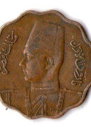 Королевство египет фарук i 10 миллимов, 1938-1943 бронза, 5.7g, ø 24.4mm no387
