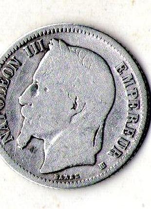 Імперія франція 1 франк 1866 рік срібло король наполеон iii №316