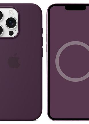 Чехол silicone case (aaa) with magsafe and animation для apple iphone 16 pro (6.3") plum