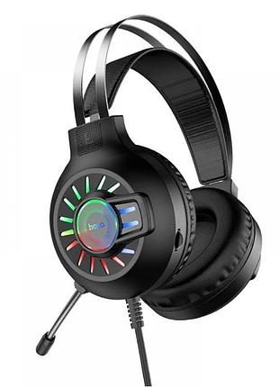 Игровые геймерские накладные наушники hoco gaming esd04 с микрофоном и led подсветкой