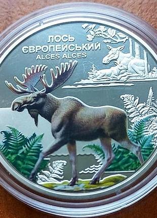 Монета лось европейский 5 гривен 2025 г. новинка!
