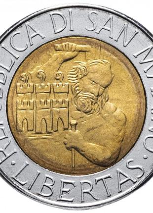 Сан марино 500 лир, 1994 биметалл, 6.8g, ø 25.8mm no;2713