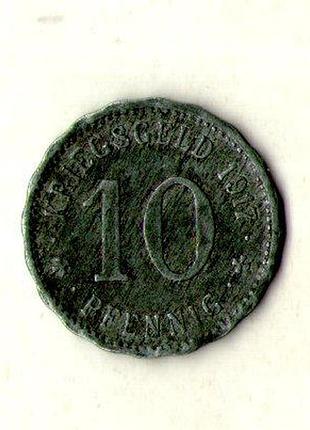 Німеччина - германия 10 пфеннингов 1917 нотгельд цинк г.кассель №1256