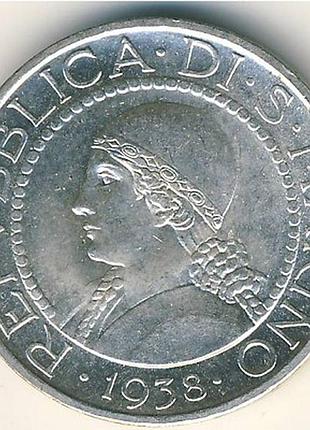 Сан-маріно › республика сан-марино 5 лір, 1931-1938 рік срібло №541