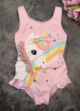 Гарний стильний купальник з єдинорогом на дівчинку 4/5р f&f