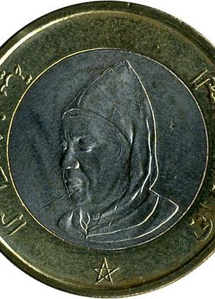 Марокко › королівство марокко 10 дирхамiв, 1995 біметал, 12g, ø 28mm №1891