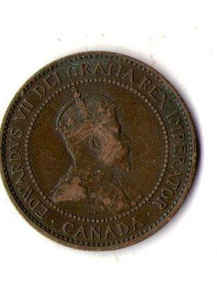 Канада ø король эдуард vii 1 цент, 1906 год бронза, 5.67g, ø 25.5mm no3401