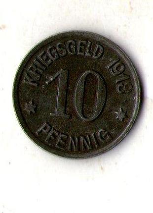 Німеччина (нотгельд) › місто кобленц 10 пфенігів, 1918 залізо, 3g, ø 20.4mm №3244