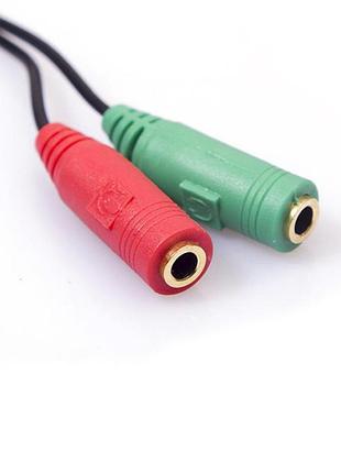 Сплиттер 2x3.5mm адаптер аудио кабель 4