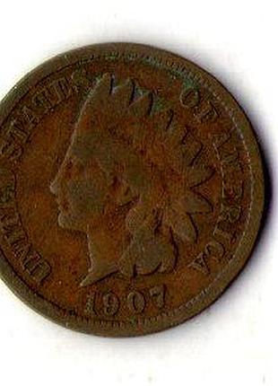 Сша 1 цент 1907 рік indian head cent №1646