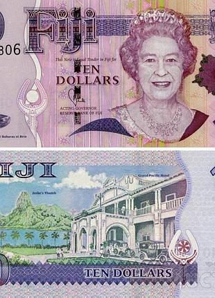 Фиджи 10 долларов 2011 unc №405