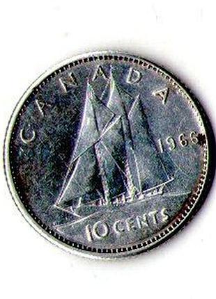 Канада 10 млн 1966 срібло силіа ii no930