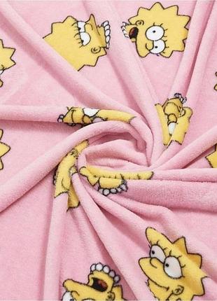 Флисовый плед simpsons мерч симпсоны, размер 130х160 см