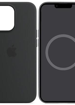 Чехол silicone case (aaa) with magsafe and animation для apple iphone 14 pro (6.1") черный / midnight