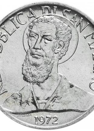 Сан марино 5 лир, 1972 алюминий, 1g, ø 20.2mm no2574