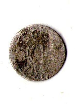 Лівонія › шведська окупація риги 1 солід, 1660-1665 срібло (білон), 0.55g, ø 15mm №3443