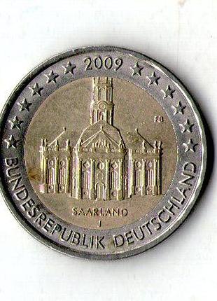 Німеччина фрг 2 євро, 2009 церква людвіга в саарбрюккен, саар no1939
