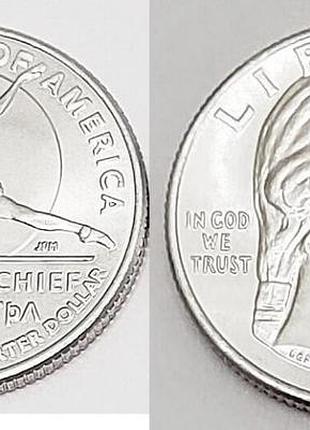 Usa сша - 1/4 dollar 2023 - p unc мария толчиф балерина - американские женщины, 10-я монета 25 cents