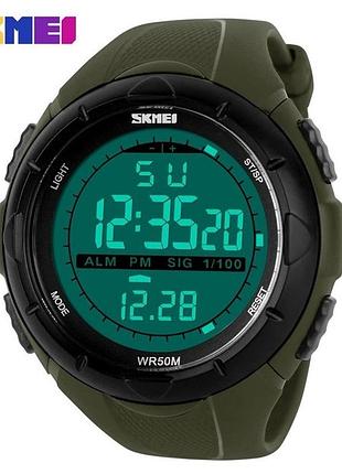Мужские спортивные часы skmei 1025 зеленые