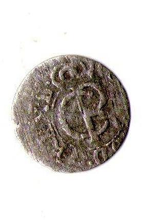Лівонія › шведська окупація риги 1 солід, 1660-1665 срібло (білон), 0.55g, ø 15mm №3446