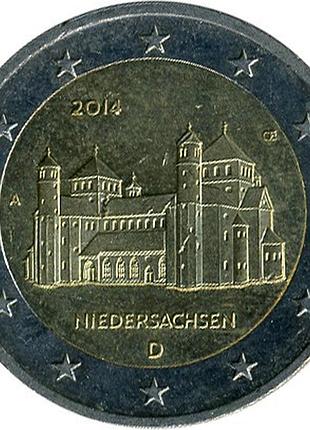 Німеччина 2 євро, 2014 нижня саксонія, церква св. міхаеля в гільдесгаймі №2789