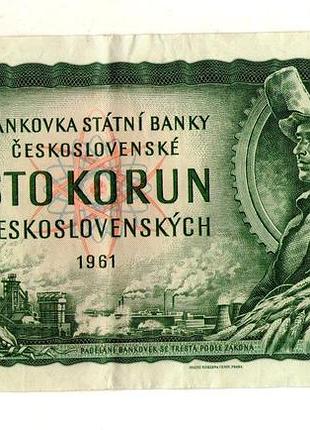 Чехословаччина - чехословакия 100 крон 1961 рік №386