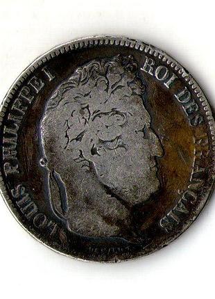 Королівство франція 5 франків 1834 рік срібло 25 гр. 900 проби король луі-філіп 1 №979