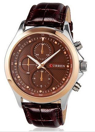 Часы мужские сurren pentagon brown-gold-brown