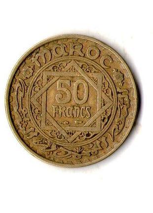 Марокко ø французский протекторат 50пишем, 1952 медь-алюминий-никель, 7.9g, ø 27mm no3391