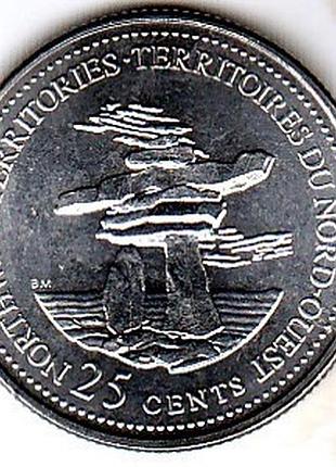 Канада 25 офиса, 1992 северно-заходные территории никель, 5.05g, ø 23.88mm no507