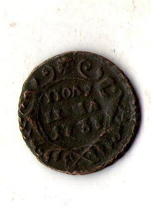 Російська імперія › імператриця єлизавета 1 полушка, 1730-1754 мідь, 4.1g, ø 20.5mm №1966