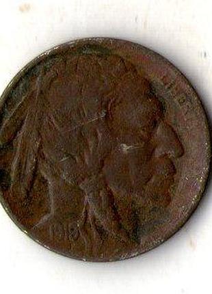 Сша 5 центів, 1919 рік buffalo nickel буфало №2709