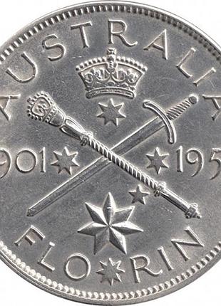 Австралия король георг vi 1 флорин, 1951 50 лет федерации срібло 11.3 гр. №1745