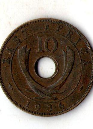 Британська східна африка 10 центів, 1936 рік георг vi №2980