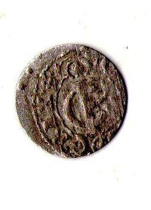 Лівонія › шведська окупація риги 1 солід, 1660-1665 срібло (білон), 0.55g, ø 15mm №3423
