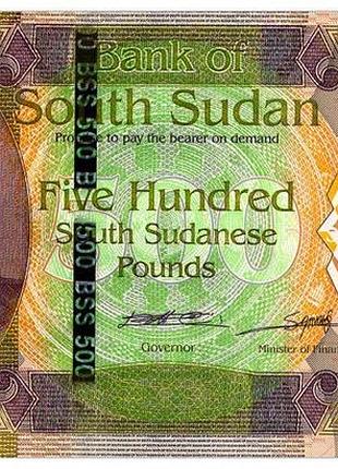 Южний судан — south sudan 500 фунтів — pounds 2020 unc no005