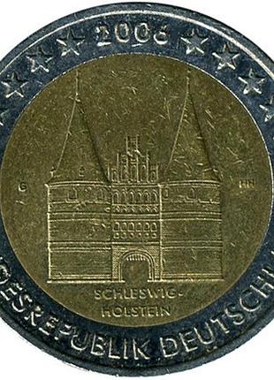 Німеччина 2 євро, 2006 шлезвіг-гольштейн, гольштинські ворота у любеку №2782