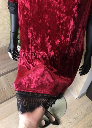 Шикарні оксамитові сукні з мереживом вільного фасону❤️4 фото