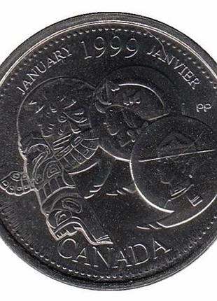 Канада 25 центов, 1999 январь 1999, развитие страны №1922