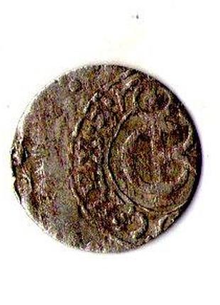 Лівонія › шведська окупація риги 1 солід, 1660-1665 срібло (білон), 0.55g, ø 15mm №3486