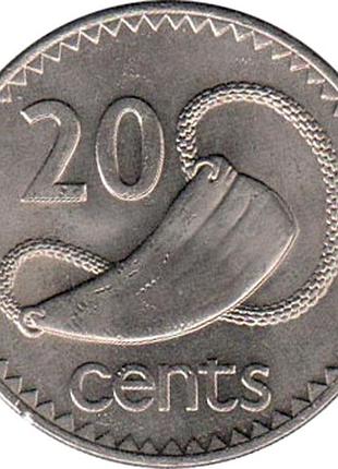 Фиджи королева елизавета ii 20 центів 1987 рік №581
