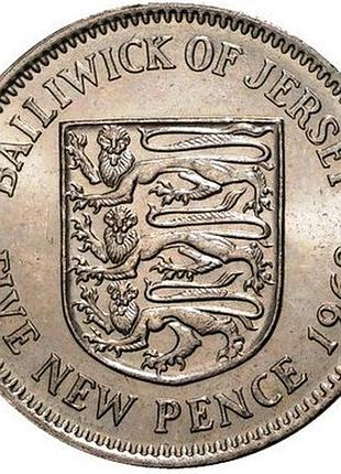 Джерсі 5 нових пенсів, 1968 рік королева єлизавета ii №1713