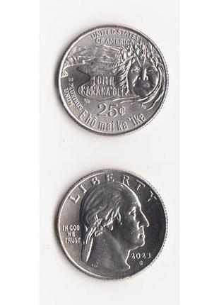 Usa сша - 1/4 dollar 2023 - эдит канакаоле американские женщины 25 cents